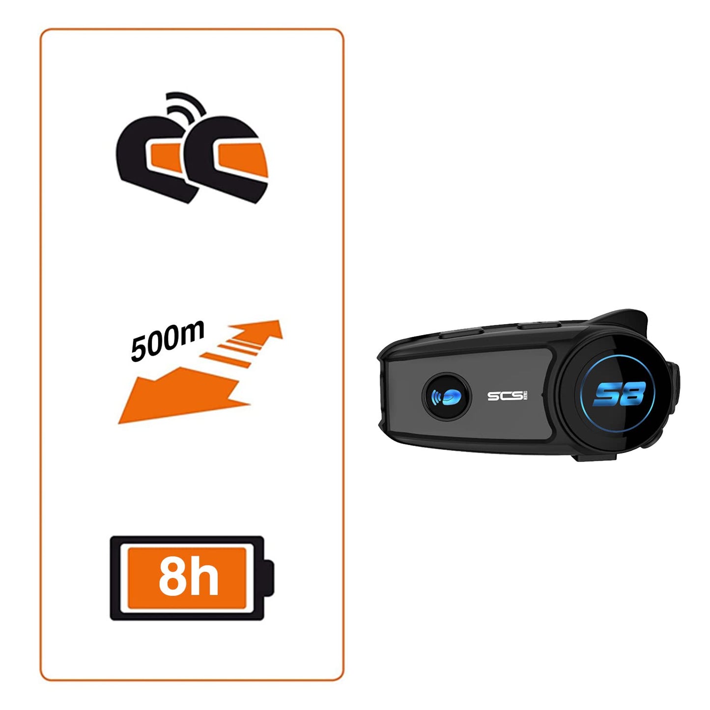 SCSETC S8 Motorcycle Helmet Bluetooth Headset