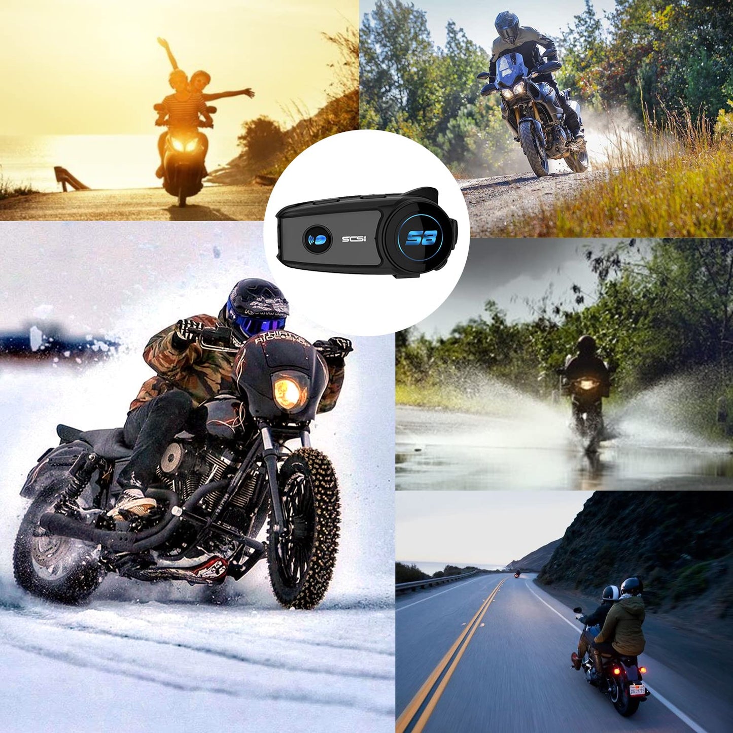 SCSETC S8 Motorcycle Helmet Bluetooth Headset